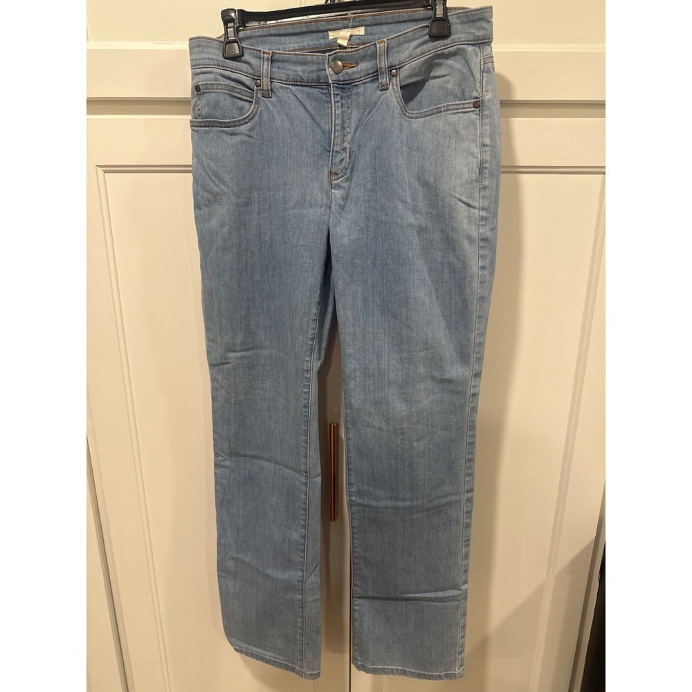 Eileen Fisher Womens Light Wash Straight Leg Jeans Size 8 organic cotton casual